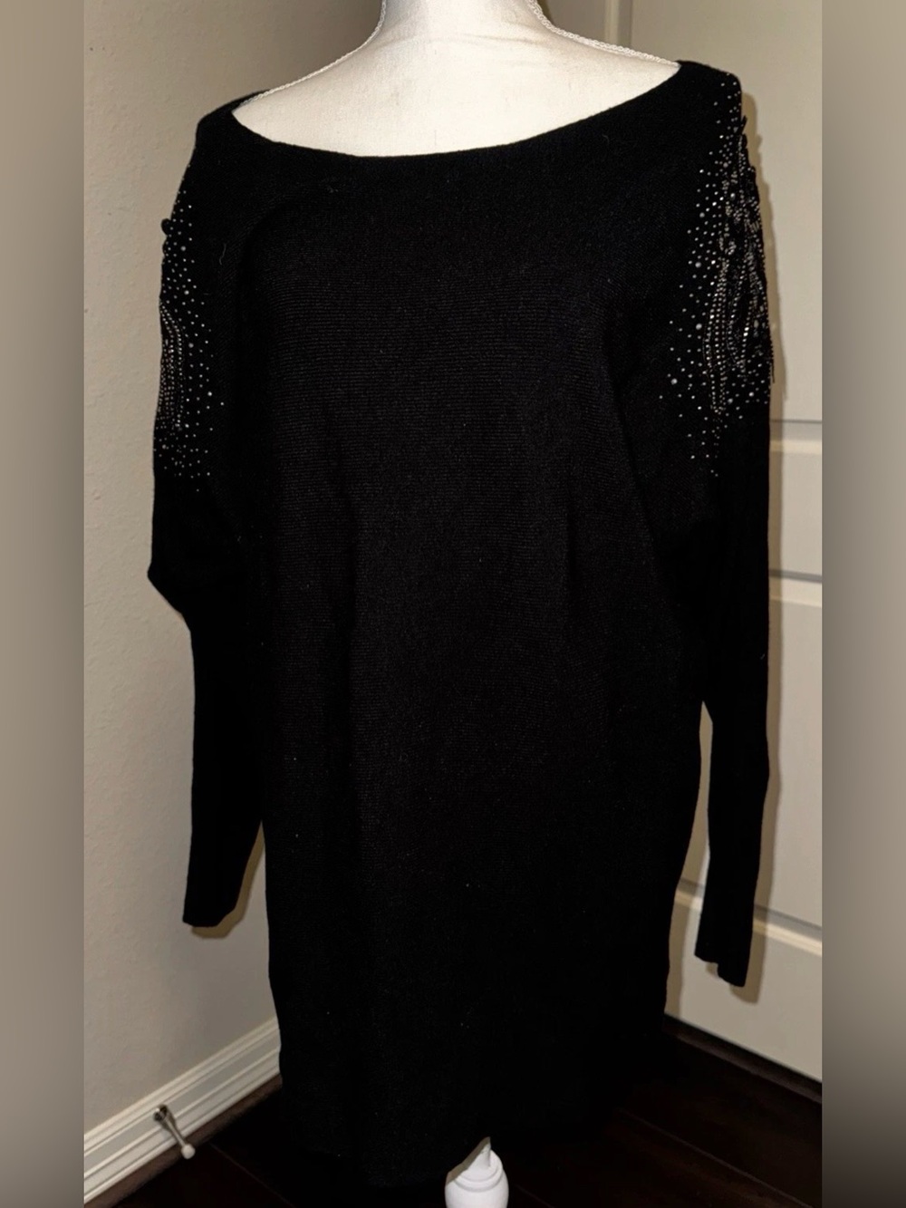 Milano Black Sweater With Rhinestones Size XXL